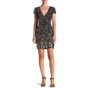 Dress The Population Dress Small Zoe Sequin Rainbow Bodycon Mini Cocktail Party